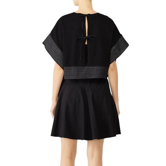 3.1 Phillip Lim Poplin Overlay Dress Boxy Topstitching Mini Black 6 - Picture 3 of 9